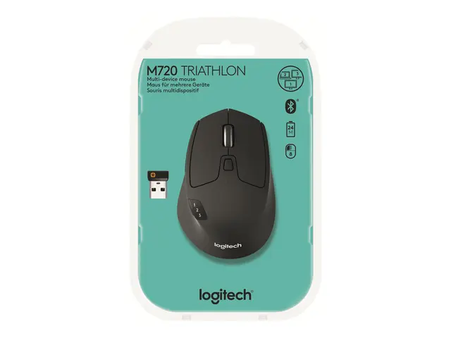 Logitech M720 Triathlon - Mus - høyrehendt - optisk - 7 knapper - ...