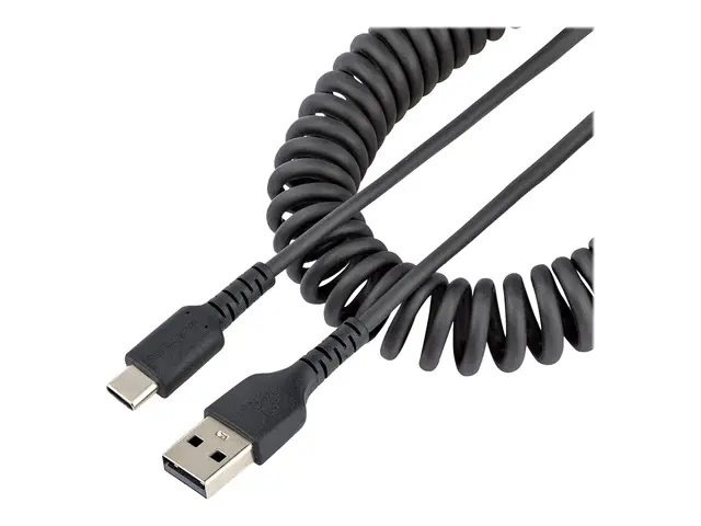 StarTech.com 3ft (1m) USB A to C Charging Cable, Coiled Heavy Duty...