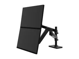 Ergotron LX Pro - Monteringssett (dobbel stablearm) modulær - for 2 LCD-skjermer - aluminium - svart - skjermstørrelse: inntil 27" - skrivebordsmonterbar