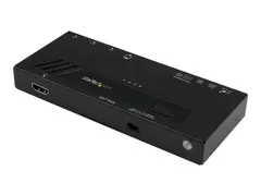 Startech 4 Port HDMI Switch - 4K with Fast Switching, Auto-Sensing &amp; Serial Control Automatic 4x1 HDMI Video Switcher Box (VS421HD4KA) - Video/audio switch - 4 x HDMI - stasjonær