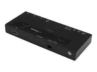 Startech 4 Port HDMI Switch - 4K with Fast Switching, Auto-Sensing &amp; Serial Control Automatic 4x1 HDMI Video Switcher Box (VS421HD4KA) - Video/audio switch - 4 x HDMI - stasjonær