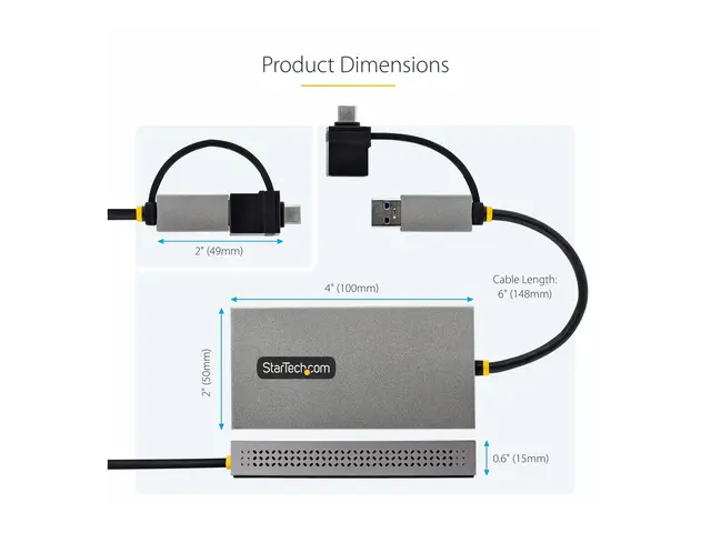 StarTech.com USB to Dual HDMI Adapter, A/C 2x Monitors (1x 4K 30Hz...