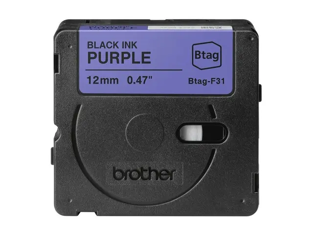 Brother BTAG-F31 - Sort på purpur Rull (1,2 cm x 4 m) 1 kassett(er...