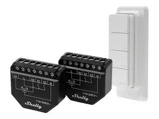 Shelly - Rullelukkerkontroll - trådløs - Wi-Fi, Bluetooth med Shelly Blu RC Button 4 (en pakke 2)