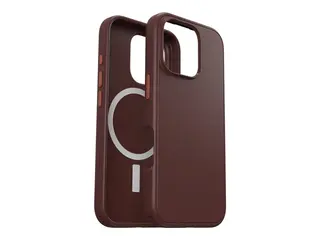 OtterBox Symmetry Series - Baksidedeksel for mobiltelefon MagSafe-samsvar - polykarbonatlag, termoplastisk elastomer (TPE) - mursteinsrød - for Apple iPhone 16 Pro