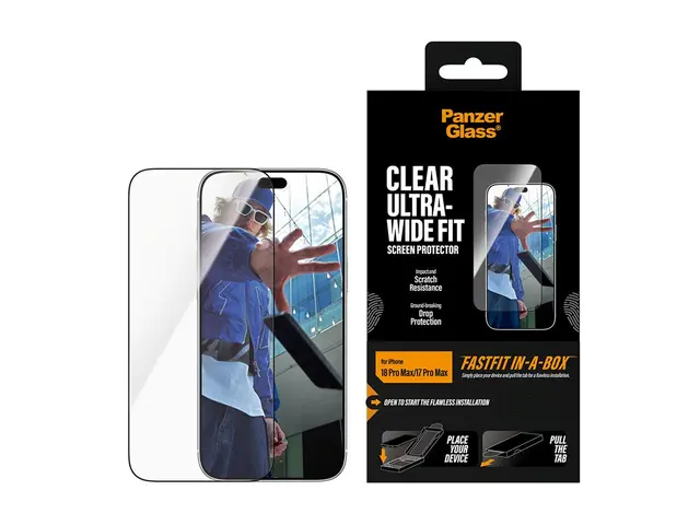 PanzerGlass® Screen Protector iPhone 2026 Pro Max | 17 Pro Max | Ultra-Wide Fit w. FASTFIT IN-A-BOX 