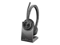 Poly Voyager 4320 - Voyager 4300 UC series hodesett - on-ear - Bluetooth - tr&#229;dl&#248;s, kablet - USB-C - svart - Zoom Certified