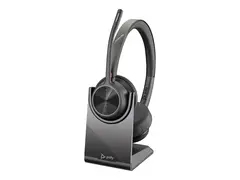 Poly Voyager 4320 - Voyager 4300 UC series hodesett - on-ear - Bluetooth - tr&#229;dl&#248;s, kablet - USB-C - svart - Zoom Certified