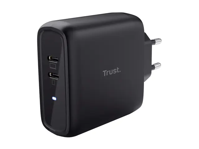 Trust Maxo - Strømadapter 65 watt 3 A PD 3.0 2 utgangskontakter (U...