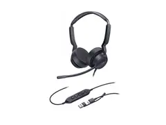Yealink UH42 Dual - Hodesett - on-ear kablet - USB-A, USB-C - Certified for Microsoft Teams