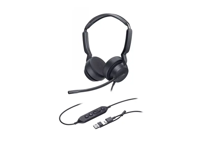 Yealink UH42 Dual - Hodesett on-ear kablet USB-A, USB-C Certified ...