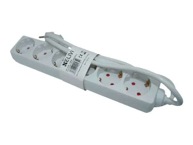 Elivi - Flerkoplingslist - AC 250 V - utgangskontakter: 6 (6 x str...