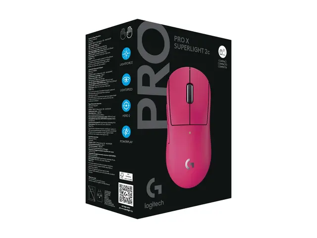 Logitech G PRO X SUPERLIGHT 2C - Mus gaming 5 knapper trådløs, kab...
