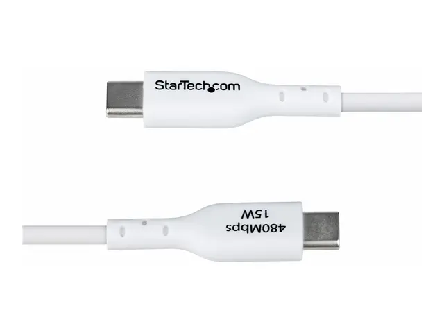 StarTech.com 3ft (1m) White USB-A to USB-C Charging Cable/Cord, M/...