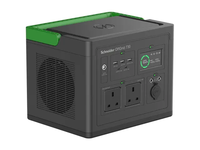 Schneider OffGrid 730 - Bærbar strømstasjon - LCD, 2 BS1363-uttak,...