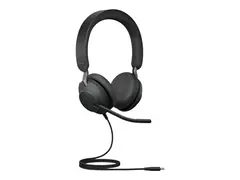 Jabra Evolve2 40 SE UC Stereo - Hodesett on-ear - kablet - USB-C - lydisolerende - Optimert for UC