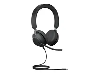 Jabra Evolve2 40 SE UC Stereo - Hodesett on-ear - kablet - USB-C - lydisolerende - Optimert for UC