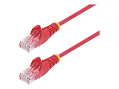 StarTech.com - Koblingskabel - RJ-45 (hann) til RJ-45 (hann) 25 cm - 3.6 mm - UTP - CAT 5/5e/6 - IEEE 802.3bt - halogenfri, uten hindringer, rett - rød