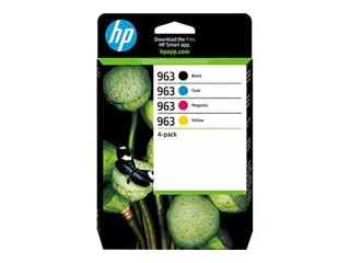 HP 963 - 4-pack - svart, gul, cyan, magenta original - Officejet - blekkpatron - for Officejet Pro 9010, 9012, 9013, 9014, 9015, 9016, 9018, 9019, 9020, 9022, 9023, 9025