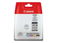 Canon CLI-581 BK/C/M/Y Multi Pack - 4-pack 5.6 ml - svart, gul, cyan, magenta - original - boks - blekkbeholder - for PIXMA TS6251, TS6350, TS6351, TS705, TS8252, TS8350, TS8351, TS8352, TS9550, TS9551