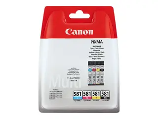 Canon CLI-581 BK/C/M/Y Multi Pack 4-pack - 5.6 ml - svart, gul, cyan, magenta - original - boks - blekkbeholder - for PIXMA TS6251, TS6350, TS6351, TS705, TS8252, TS8350, TS8351, TS8352, TS9550, TS9551