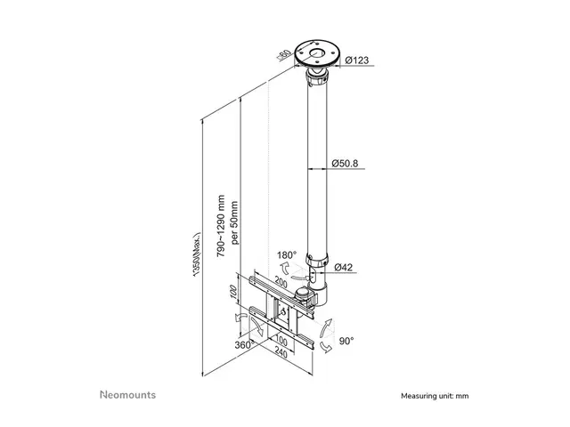 Neomounts FPMA-C100 - Brakett full bevegelse for LCD-skjerm sølv s...