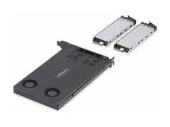 Startech Dual-Bay M.2 NVMe SSD Removable Mobile Rack for PCIe x8 Slot Grensesnittsadapter - M.2 - M.2 NVMe Card / PCIe (NVMe) - PCIe 4.0 x8 - svart