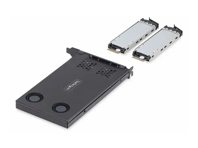 Startech Dual-Bay M.2 NVMe SSD Removable Mobile Rack for PCIe x8 S...