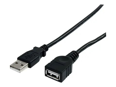 StarTech 6 ft Black USB 2.0 Extension Cable A to A M/F - USB extension cable - USB (M) to USB (F) - USB 2.0 - 6 ft - black - USBEXTAA6BK - USB-forlengelseskabel - USB til USB - 1.8 m