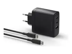 dbramante1928 re-charge - Strømadapter - EU, 2 m USB-C cable 100 watt - PD 3.0, QC 3.0 - på kabel: USB-A, USB-C - svart - Europa