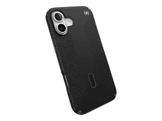Speck Presidio 2 Grip - Baksidedeksel for mobiltelefon med klikkl&#229;s - MagSafe-samsvar - plastikk - svart, skifergr&#229; - for Apple iPhone 16 Plus