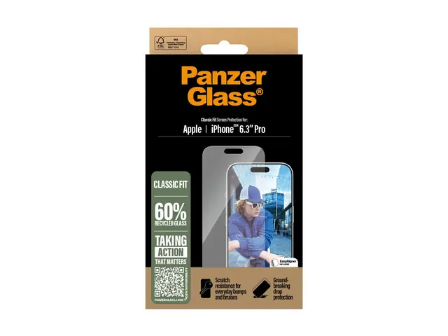 PanzerGlass - Skjermbeskyttelse for mobiltelefon klassisk passform...