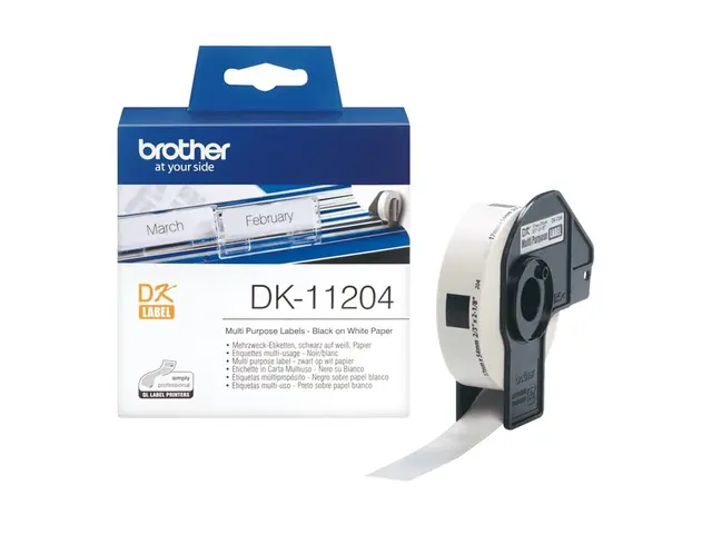 Brother DK-11204 - Svart på hvitt 17 x 54 mm 400 etikett(er) (1 ru...