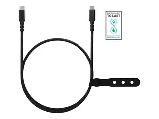 Fairphone - USB-kabel - USB-C (hann) til USB-C (hann) 48 V - 5 A - 2.5 m - Fast Power Charging (240W), 100 % resirkulert plast - svart med grått mønster