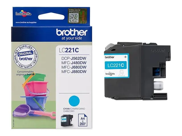 Brother LC221C - Cyan original blekkpatron for DCP-J562DW