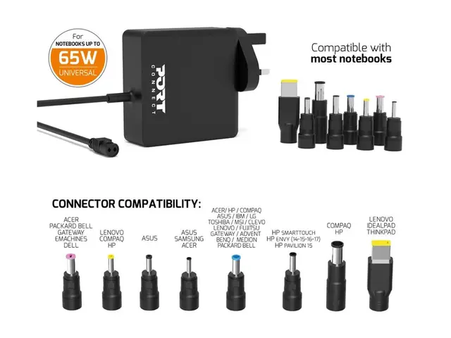 PORT Connect - Strømadapter universal AC 100-240 V 65 watt Storbri...