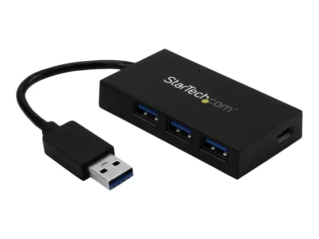 StarTech.com 4 Port USB 3.0 Hub, USB Type-A Hub with 1x USB-C & 3x...