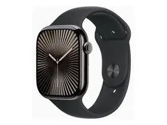 Apple Watch Series 10 (GPS + Cellular) - 46 mm jet svart aluminium - smartklokke med sportsb&#229;nd - fluorelastomer - svart - b&#229;ndbredde: S/M - 64 GB - LTE, Wi-Fi 4, UWB, Bluetooth - 4G - 35.3 g
