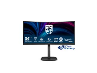Philips 34B2U3600C - 3000 Series - LED-skjerm kurvet - 34" - 3440 x 1440 WQHD @ 120 Hz - VA - 3500:1 - HDMI, DisplayPort, USB-C - høyttalere - teksturert svart