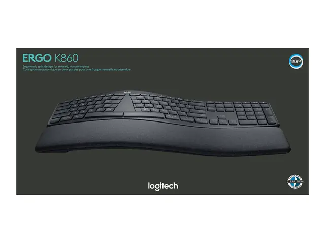 Logitech ERGO K860 - Tastatur - trådløs - 2.4 GHz, Bluetooth 5.0 -...