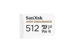 SanDisk High Endurance - Flashminnekort (microSDXC til SD-adapter inkludert) 512 GB - Video Class V30 / UHS-I U3 / Class10 - microSDXC UHS-I