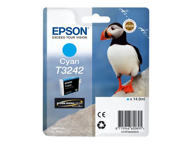 Epson T3242 - 14 ml - cyan - original blekkpatron - for SureColor P400, SC-P400 