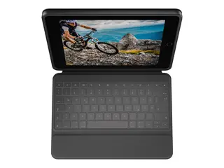 Logitech Rugged Folio - Tastatur og folioveske Apple Smart connector - Pan Nordic - for Apple 10.2-inch iPad (7. generasjon, 8. generasjon, 9. generasjon)