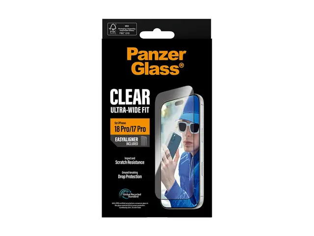 PanzerGlass - Skjermbeskyttelse for mobiltelefon - ultra-bred pass...