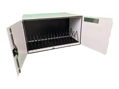LEBA NoteBox 16 - Lagringsboks (kun lading) for 16 nettbrett / notebook-er - USB-C - l&#229;sbar - st&#229;l - hvit - skjermst&#248;rrelse: inntiil 12&quot; - veggmonterbar, skrivebord