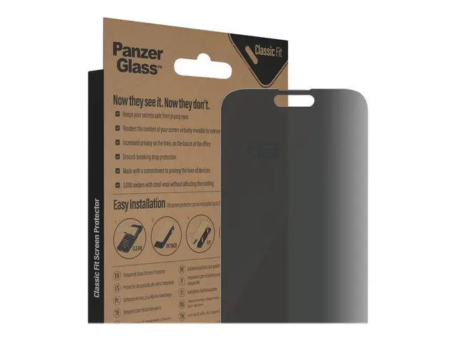 PanzerGlass - Skjermbeskyttelse for mobiltelefon klassisk passform...