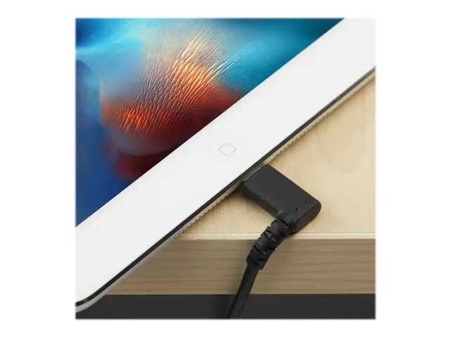 StarTech.com 6ft (2m) Durable USB A to Lightning Cable, Black 90° ...