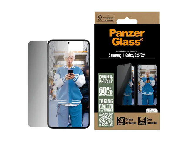 PanzerGlass Privacy - Skjermbeskyttelse for mobiltelefon ultrabred...