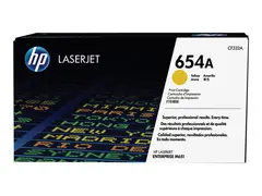 HP 654A - Gul - original - LaserJet tonerpatron (CF332A) - for Color LaserJet Enterprise M651dn, M651n, M651xh; Color LaserJet Managed M651dnm, M651xhm