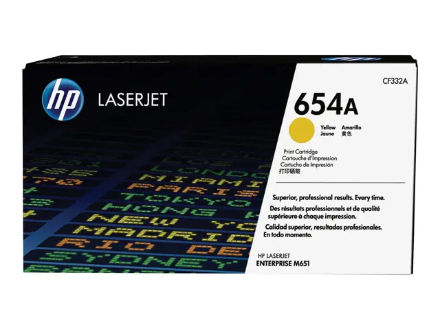 HP 654A - Gul - original - LaserJet - tonerpatron (CF332A) - for C...